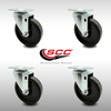 Service Caster 5 Inch SS Phenolic Wheel Swivel Top Plate Caster Set SCC-SS20S514-PHS-4